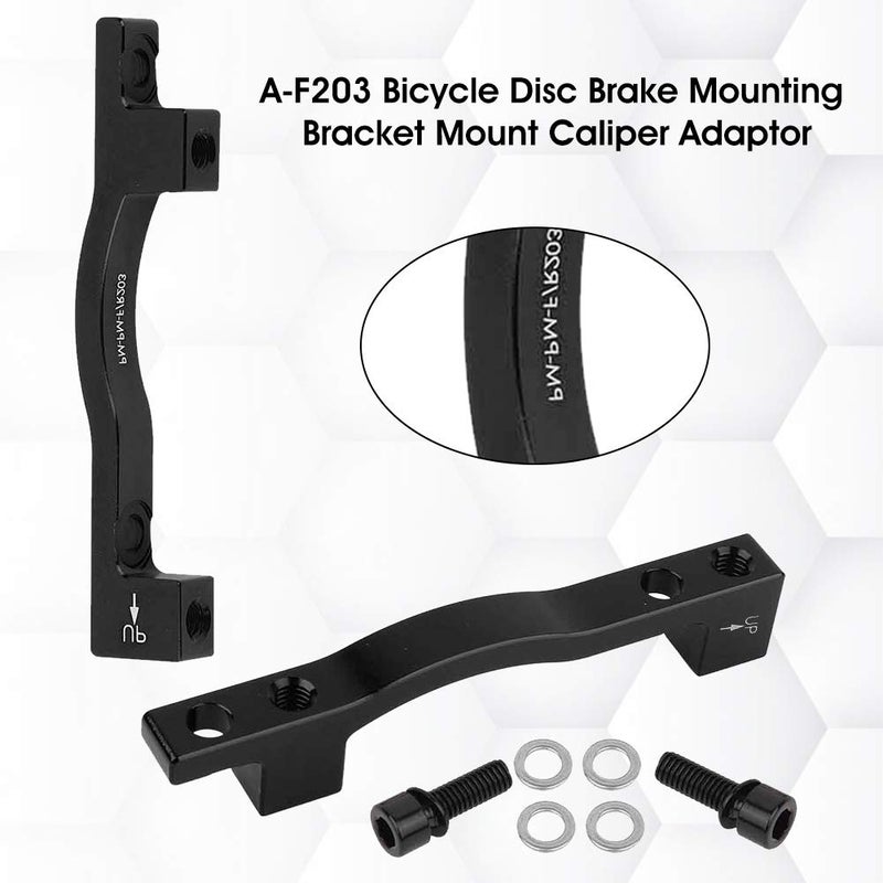 VGEBY Disc Brake Adapter, A-F203 Disc Brake Mounting Bracket Mount Caliper Adaptor for Mountain Bike (Black) - Image 2
